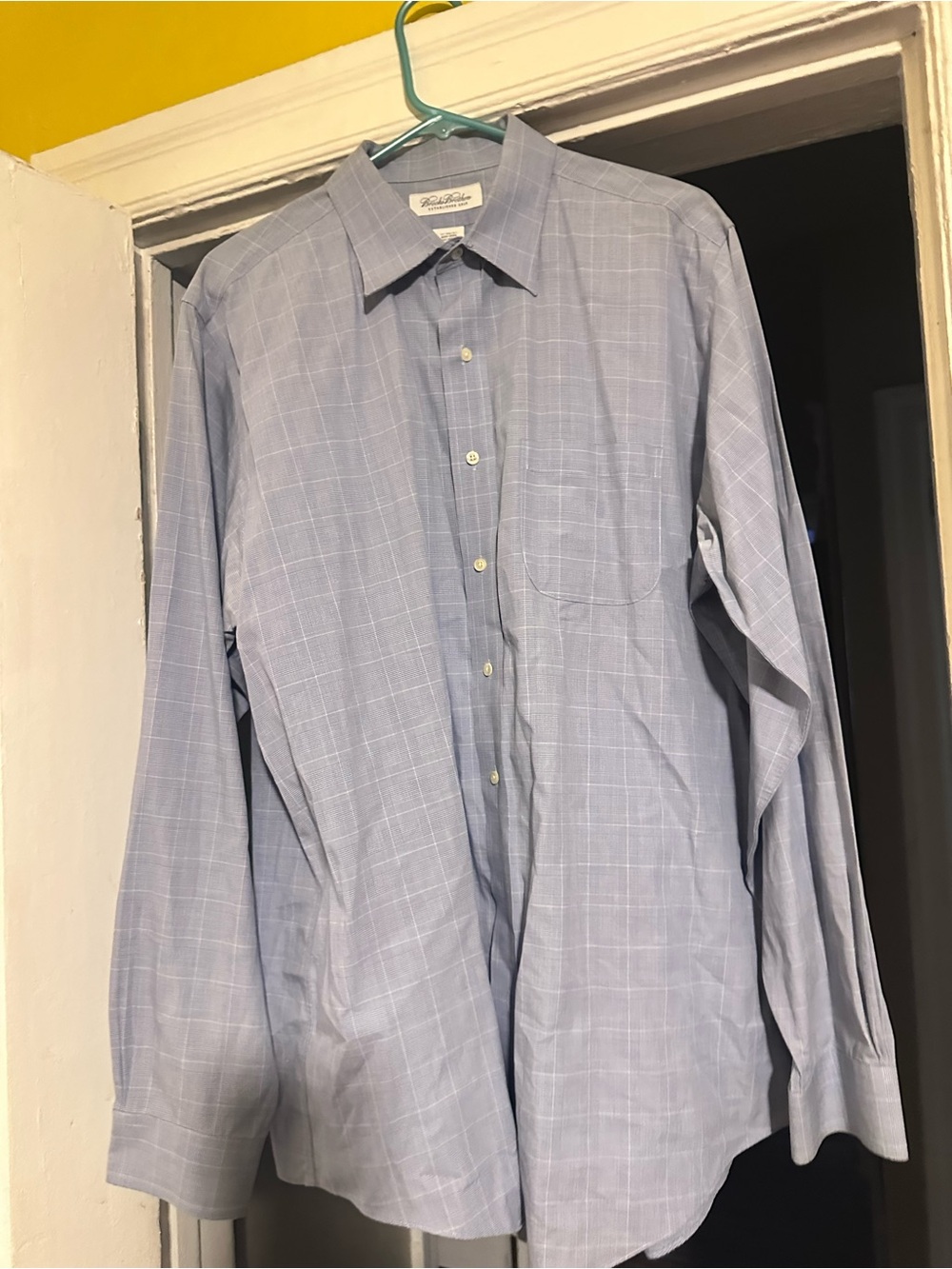 Brooks Brothers Light Blue Windowpane Dress Shirt